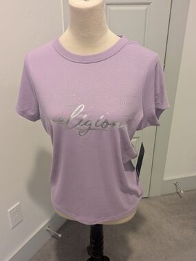 True Religion Women's Lavender Logo Tee